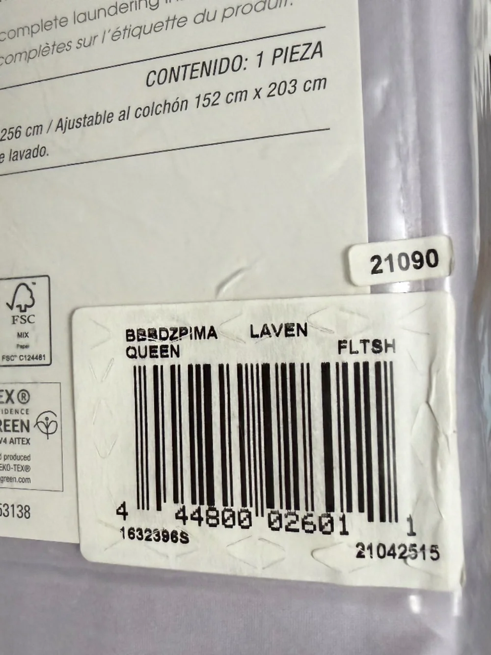 new LAVENDER Wamsutta DreamZone 725 TC 100% Cotton Oversized QUEEN Flat Sheet